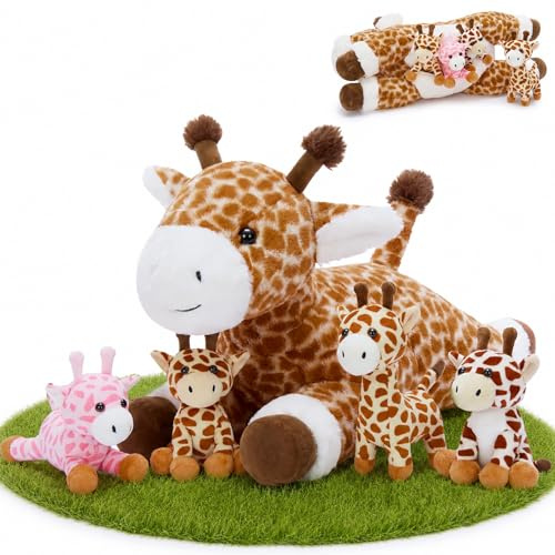 MaoGoLan groß Giraffe Kuscheltier XXL mit Baby im Bauch, 55cm weich riesen Giraffe Stofftier Plüschtier Spielzeug, Geburtstag Weihnachten Geschenk für Kinder Baby