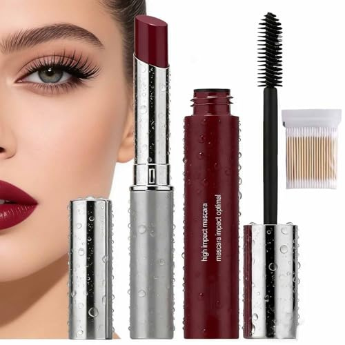 Honey Lip & Eye Bundle Set,Almost Lipstick Honey + High Impact Mascara,Black Tinted Lip Balm, Sheer Hydrating Lipstick,Non-Sticky Soft-Shine Finish, For Women Facial And Lips Care.
