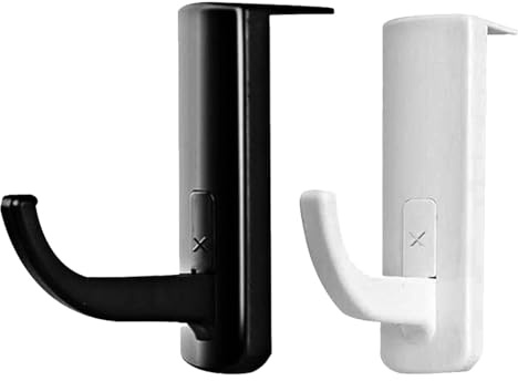 Zerodeko 2 Stück Kopfhörerhalter Wandhalterung Selbstklebend aus Kunststoff Leichter Headset Aufhänger in Schwarz für Cyber Café und Home Office