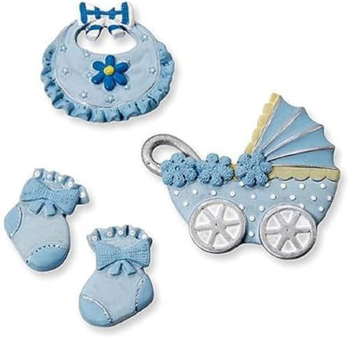 KnorrPrandell 6930197 Baby decoration - Boy, 2 - 4.5 cm, 4 Stück, blau