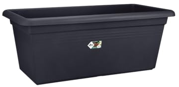 Elho Green Basics Garden Xxl 80 - Fioriera per Esterno - Ø 77.0 x H 34.5 cm - Nero/Living Black
