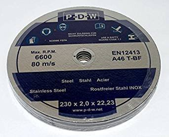 30 INOX cutting discs for cutting or angle grinders – Ø 230 mm shaft diameter/INOX/Flex discs