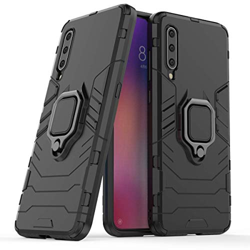 Kompatibel mit Xiaomi Mi 9 Hülle, Ring Ständer Magnetischer Handyhalter Auto Caseme Schutzhülle Case für Xiaomi Mi9 (Schwarz)