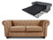 Schlafsofa Chesterfield Asti Bis 2-Sitzer, Sofa mit Schlaffunktion, Couch 2-er, Couchgarnitur, Sofagarnitur, Holzfüße, Glamour (Beige (Velvet 28))