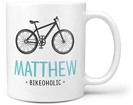 Bike Bicycle Cycle Cycling for Him Personalised Gift Name Text Names 10oz Ceramic Mug