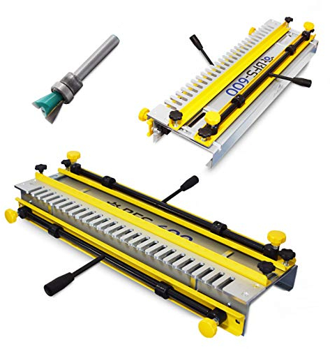 BAMATO Zinkenfrässchablone BFS-600 | inkl. 1x Fräser und ½“ Schablone | Zinkenfräsgerät Zinkenfräsmaschine Schwalbenschwanz Schablone Frässchlitten Zinkenfräser