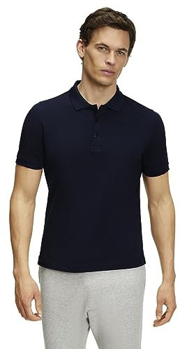FALKE Herren Polohemd Basic Polo Shirt Piqué M Pl Baumwolle weich hautfreundlich bequem sehr leicht 1 Stück, Blau Space Blue 6116, 4XL