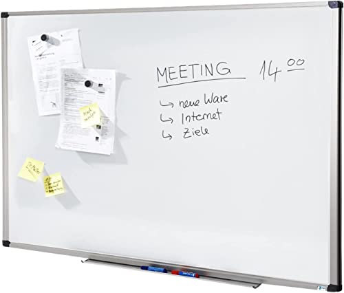 Master of Boards Magnettafel Whiteboard magnetisch 120 x 240 cm white board magnet Tafel für Büro und Heim, beschreibbar, trocken abwischbar mit Alu Rahmen in Hoch- und Querformat montierbar