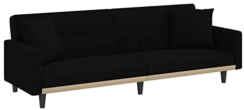 Tidyard Schlafsofa mit Kissen Schlafcouch Sitzbank Bettsofa Ledersofa Wohnzimmersofa Lounge Couch Sofabett Designsofa Polstersofa Schlafsessel Loungesofa Bettcouch Stoffsofa Sitzersofa Samt Schwarz