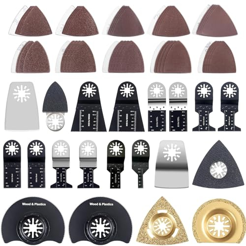 Sägeblätter Kit, 122-teiliges oszillierendes Multitool Sägeblatt Zubehör Set, Multifunktionswerkzeug Zubehör Set für Fein Multimaster, Dremel, Makita, Dewalt