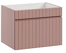 Mueble de Lavabo 60 cm Iconic Rose, Mueble de Lavabo Colgante, encimera o Lavabo Incluido, Color Rosa Mate (Solo Mueble)