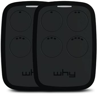 1Control WHY, 2 Radiocomandi Universali a 4 Tasti, Apre Cancelli e Porte Garage Controllati da Remoto, Copia fino a 750 Radiocomandi Rolling Code, Controlla fino a 4 Accessi, Nero, Made in Italy
