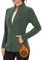 WOWENY Felpa in pile da donna con calda imbottitura, con colletto alto e cerniera completa, leggera, antistatica, per l'inverno, la corsa, l'escursionismo e il tempo libero, verde, M