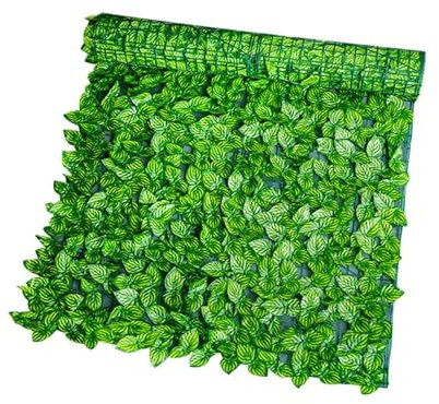 XUCZHAI Künstliches Blatt Sichtschutz Zaun Gras Rolle Wand Balkon Landschaftsbau Zaun Pflanzen Bildschirm Panel Buchsbaum Hecke Hinterhof Dekor(Watermelon Leaves)