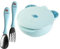 RORPOIR Bol Bébé En Acier Inoxydable Avec Ventouse Assiette Compartiment Cartoon Ours Pour Nourrissons Ensemble De Repas Anti Dérapant Avec Cuillère Et Fourchette Garde Au Chaud