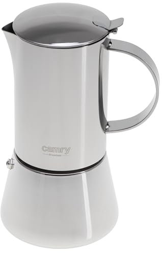 CAMRY Espressokocher Induktion – Edelstahl Mokkakanne Induktion für 6 Tassen – Moka Pot Induction 350 ml – Klassische Kaffeemaschine für aromatischen Espresso – Geeignet für alle Herdarten