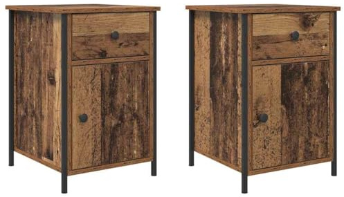 vidaXL Nachttisch 2 STK. Altholz 40 x 42 x 60 cm Holzwerkstoff
