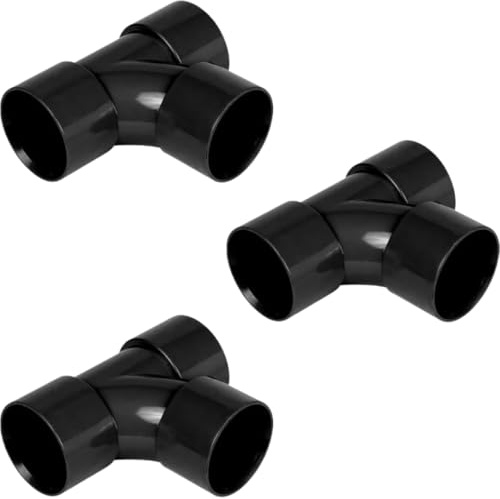 Plumbing Solvent Waste Pipe Tee Fittings, 32mm, Black, Pack of 3