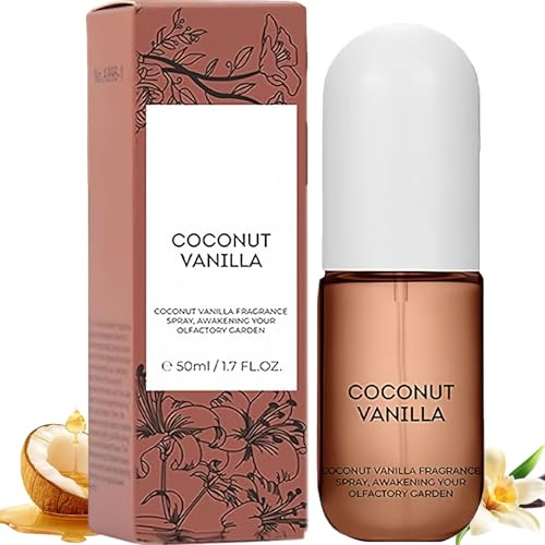 Coconut Vanilla Body Spray & Hair Perfume for Women, Light & Long-Lasting Fragrance for Skin & Hair, Soothing Tropical Coconut & Sweet Vanilla Scent, 1PCS