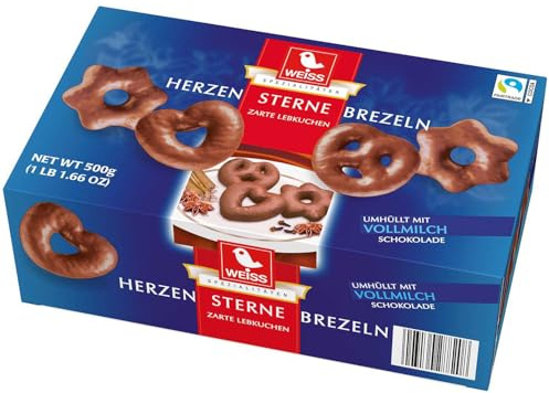 Weiss Herzen Sterne Brezeln Vollmilch