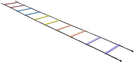 HAEST rutschfeste extrabreite Koordinationsleiter mit verschiebbaren Schwellen - 4 Meter