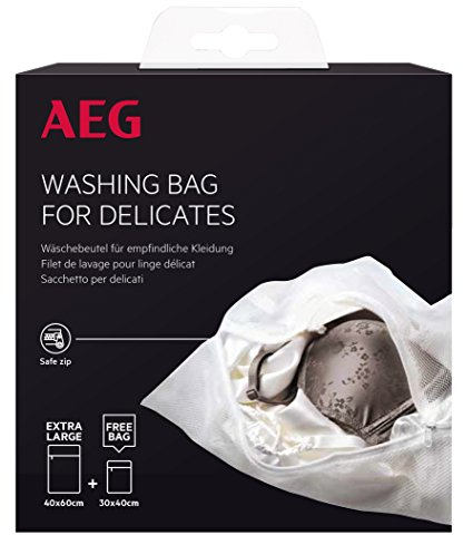 AEG A4WZWB31 - Sacchetto per la biancheria per capi delicati, numero produttore: 9029794790, 2 pezzi con le dimensioni: 40 x 60 cm e 30 x 40 cm, accessori per lavatrice/rete per bucato con chiusura lampo