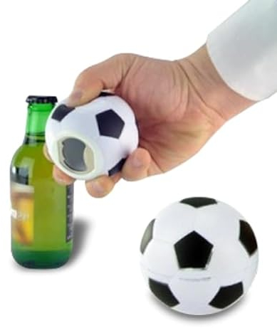 Eurowebbiz Ouvre-Bouteille Sonore Ballon de Football Miniature, Métal, Multi-colored, 13 x 6,5 x 6,5 cm, 1 Pile LR44, BOTTLE