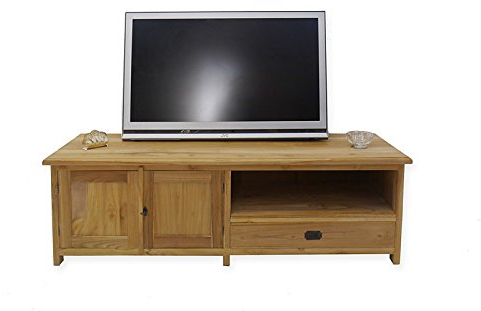 Antike Fundgrube Lowboard TV-Schrank Fernsehtisch aus Teakholz unbehandelt 160 cm breit (4994)
