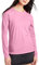 Hanes Women's Originals Long Sleeve Cotton T-Shirt, Lightweight Crewneck Tee, Modern Fit, Pink Swish, L