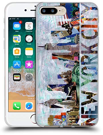 Head Case Designs Licenza Ufficiale Artpoptart New York Viaggi Custodia Cover in Morbido Gel Compatibile con Apple iPhone 7 Plus/iPhone 8 Plus
