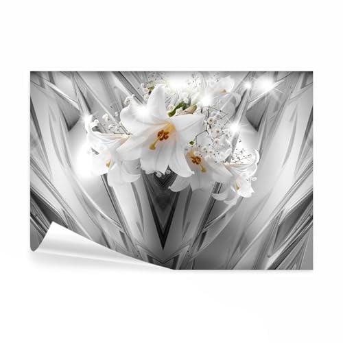 decomonkey Fototapete Blumen Lilien 3d Effekt, 400x280 cm, XL, Abstrakt | Tapete, Wandbild, Bild, Fototapeten, Tapeten, Wandtapete