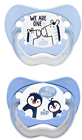 NIP Schnuller Family kiefergerecht: Mindert Druck auf Zähne & Kiefer, Made in Germany, BPA-Frei, Größe 3, 16-32 Monate, Latex, Boy