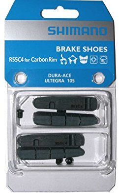 2 Pairs of Shimano R55C4 Brake Pads for Carbon Rim (Dura Ace, Ultegra, 105) Road Bike Brake Pads