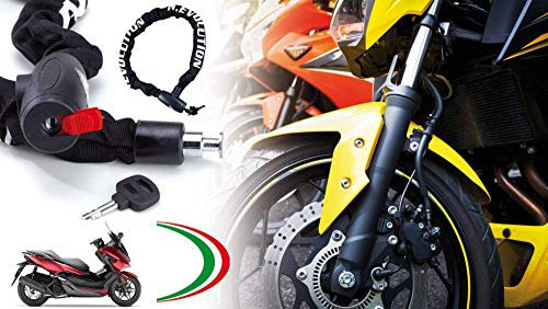 antirrobo de Cadena 90 cm para Moto y Scooter con candado y Llaves