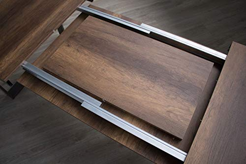 Itamoby, Ausziehtisch Tecno Evolution 120->224 cm, Tischplatte aus Walnuss und Rahmen aus Anthrazit L.120 P.90 H.77 (ausziehbar bis L.224 mit zwei Verlängerungen)