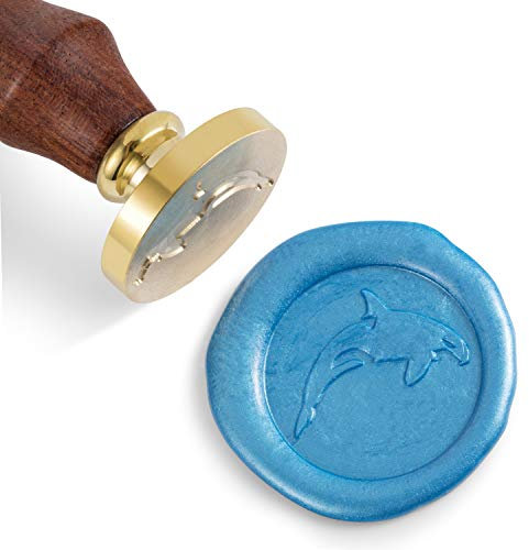 Mceal Wachssiegelstempel, Messingkopf mit Holzgriff (Schwertwal)