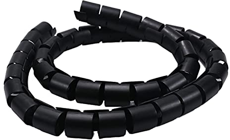 Othmro Spiralkabelwicklung Spiralkabel für Computer elektrische Kabel Organizer Hülse (Durchmesser 30 mm Länge 1 m schwarz)