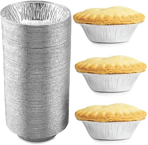Spare Essentials (120 Pack) 5 Aluminum Pie Pans 5 Inch, Mini Pie Tins Disposable, 5 Inch Aluminum Foil Pie - Individual Pie Pans perfect for Baking, Storing & Reheating Pot Pies Small Pie Tins