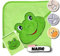 Stickling Baby Kapuzenhandtuch Set mit Waschlappen | Baby Handtuch 80 x 80 cm Kapuzenbadetuch | personalisiert mit Name | Baby Badetuch Bestickt | Baby Erstausstattung | Jungen Mädchen (Frosch grün)