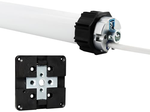 NOBILY Bundle bestehend aus elektronischem Becker Rollladenmotor R20-17-E03, 20Nm 50KG Zugkraft, Rollladenantrieb mit Hindernis und Frosterkennung, Rundnutzapfen und NOBILY Blendkastenlager