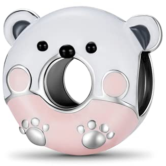 GNOCE Bären Donut Charm Bead Sterling Silber Krapfen Beads Charm Fit Armband/Halskette Mode Schmuck Für Frauen Mädchen Tochter mit Geschenkbox