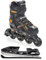 Raven Pulse Inline Skates Inliner für Kinder und Erwachsene OPTIONAL 2in1 mit Schlittschuhen verstellbar (Black/Orange mit Kufen, 37-40 (23,5-26cm))