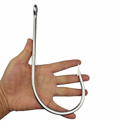 YINWUJIA 1Pack, Stainless Steel Super Large shark Fishing Hooks Big Game Fish Tuna Bait Extra Big Fishing Hook Size 20/0 Easy to Use