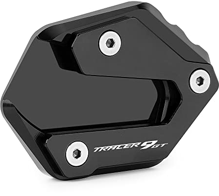CXEPI Motorrad Seitenständer Vergrößern Fuß-Verbreiterung Ständer Platte Pad für TRACER 9 GT TRACER 9GT 2021 2022 2023 2024,Schwarz