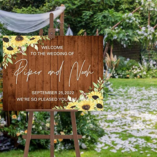 NABRAND Cartello di benvenuto di matrimonio personalizzato in legno per libro degli ospiti personalizzato decorazione alternativa cartello in legno per ricevimento di nozze poster per cerimonia di
