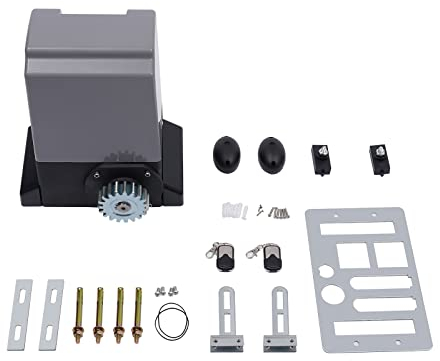 Schiebetorantrieb Set Torantrieb Schiebetor IP44 Elektrischer Schiebetorantrieb Toröffner Garagen Hoftorantrieb mit 2 Fernbedienung, Tor Antrieb bis 600 kg