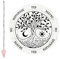 craspire Arbre de Vie Pendule Tableau Divination Divinatoire Métaphysique Message Board 7.9 Pouce Bois Carven Board avec Cristal de Quartz Rose Pendule de Radiesthésie
