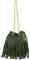 modamoda de T244 Damen Schultertasche Wildleder mit Fransen und Goldkette handmade in Italy, Farbe:Flaschengrün