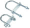 TEN-HIGH Pernos en U redondos galvanizados, con tuercas, placa, arandela para la fijación de tuberías Conducto Cable Tubo (2PCS)