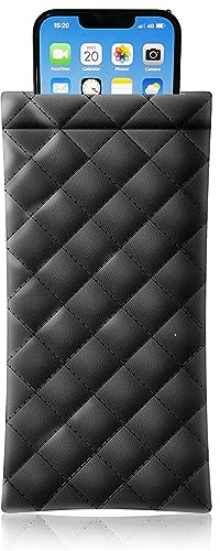 Thermo Handyhülle, Warme Smartphone-Tasche verhindert das Herunterfallen des Akkus durch kaltes Wetter, Handy Tasche Schutz vor Sonnenhitze, Handytasche für universelle Mobiltelefone,Black
